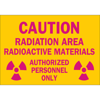 Picture of Brady B-120 Fiberglass Reinforced Polyester Rectangle Yellow English Radiation Hazard Sign part number 74850 (Main product image)