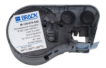 Picture of Brady Black on White Thermal Transfer M-125-075-342 Continuous Thermal Transfer Printer Label Cartridge (Main product image)