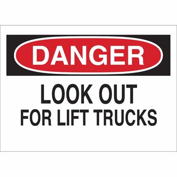 Picture of Brady B-302 Polyester Rectangle White English Truck & Forklift Warehouse Traffic Sign part number 88131 (Main product image)
