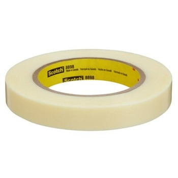 3M Scotch 8898 Ivory Filament Strapping Tape - 18 mm Width x 55 m Length - 4.6 mil Thick - 48132