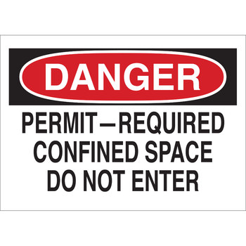 Picture of Brady B-120 Fiberglass Reinforced Polyester Rectangle White English Confined Space Sign part number 65948 (Main product image)