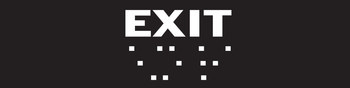 Picture of Brady B-81 Plastic Rectangle Black Braille / English Exit Sign part number 70115 (Main product image)