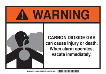 Picture of Brady B-120 Fiberglass Reinforced Polyester Rectangle White English Chemical Warning Sign part number 106021 (Main product image)