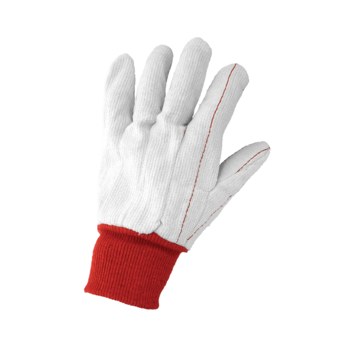 Global Glove C18PCR White Large Cotton/Polyester Work Gloves - Straight Thumb - C18PCR/LG