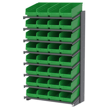 Picture of Akro-Mils APRS18088 APRS 900 lb Green Gray Powder Coated Steel 16 ga Single Sided Fixed Rack (Main product image)