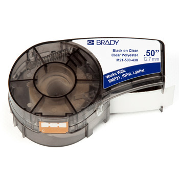 Picture of Brady Black on Clear Polyester Thermal Transfer M21-500-430 Continuous Thermal Transfer Printer Label Cartridge (Main product image)