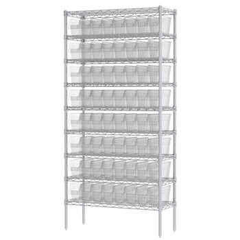 Picture of Akro-Mils AWS143630040SC Shelfmax 2000 lb Adjustable Clear Chrome Steel Open Fixed Shelving System (Main product image)