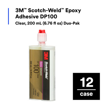 3M Scotch-Weld DP100 Clear Two-Part Epoxy Adhesive - Base & Accelerator (B/A) - 200 ml Cartridge - 87260