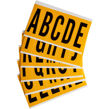 Picture of Brady 15 Series Black on Yellow Indoor / Outdoor Vinyl 15 Series 1560-LTR KIT Letters Label Kit (Main product image)