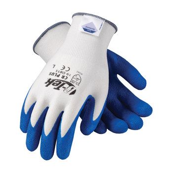 PIP G-Tek 19-D815 Blue/White XL Cut-Resistant Gloves - Latex Palm & Fingers Coating - 10.4 in Length - 19-D815/XL