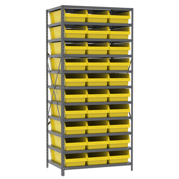 Picture of Akro-Mils AS2479014Y 550 lbs Fixed Yellow Gray Powder Coated Steel 22 ga Open Fixed Shelving (Main product image)