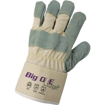 Global Glove Big Ole Sage Green One Size Split Cowhide Leather Work Gloves - 2000DP