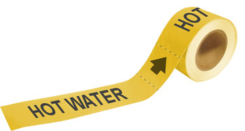 Picture of Brady Pipe Markers-To-Go Black on Yellow Plastic 20440 Self-Adhesive Pipe Marker (Main product image)