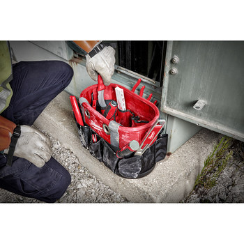 Milwaukee Red/Black/Gray Ballistic Material Underground Oval Bag - 14.57 Length - 8.27 Wide - 48-22-8275