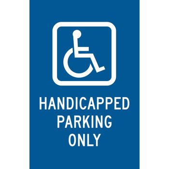 Picture of Brady B-959 Aluminum Rectangle Blue English Disabled Parking & Building Access Sign part number 80110 (Main product image)