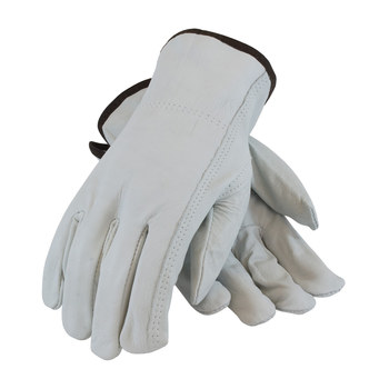 Picture of PIP 68-163 White Medium Grain Cowhide Leather Driver's Gloves (Main product image)