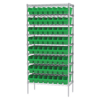 Picture of Akro-Mils AWS183630048 Shelfmax 2000 lb Adjustable Green Chrome Steel Open Fixed Shelving System (Main product image)