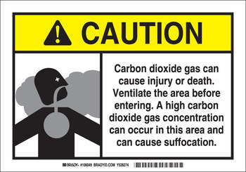 Picture of Brady B-401 Polystyrene Rectangle Yellow English Chemical Warning Sign part number 106049 (Main product image)