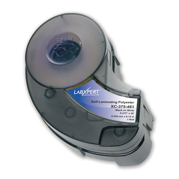 Picture of Brady Black on White Self-Laminating Polyester Thermal Transfer XC-375-461 Continuous Thermal Transfer Printer Label Cartridge (Main product image)