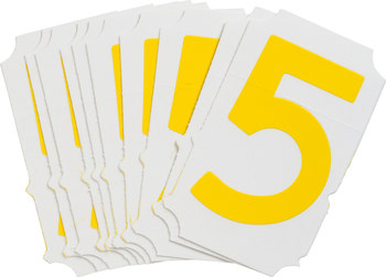 Picture of Brady Quik-Align Yellow Outdoor Vinyl 5060-5 Number Label (Main product image)