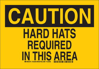 Picture of Brady B-401 Polystyrene Rectangle Yellow English PPE Sign part number 124251 (Main product image)
