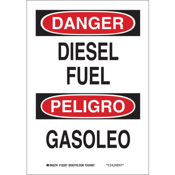 Picture of Brady B-401 Polystyrene Rectangle White English / Spanish Chemical Warning Sign part number 39071 (Main product image)