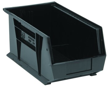 Picture of Quantum Storage QUS240BK 60 lb Black Polypropylene Hanging / Stacking Stack Bin (Main product image)