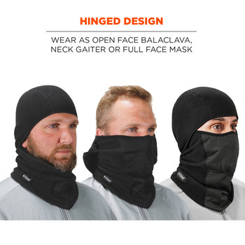 Ergodyne N-Ferno 6823 Black Fleece Cold Weather Balaclava Hood - 720476-16823