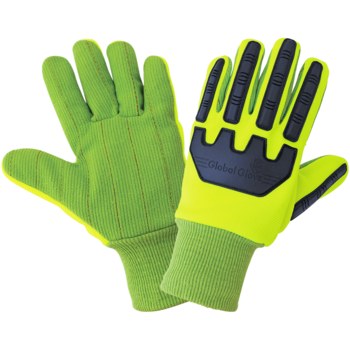 Global Glove Cotton Corded with Impact Protection Work Gloves C19GCPB ...