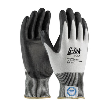 PIP G-Tek 3GX 19-D324 White/Black Medium Dyneema/Lycra Cut-Resistant Glove - ANSI A2 Cut Resistance - Polyurethane Palm & Fingers Coating - 9.4 in Length - 19-D324/M