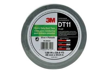3M DT11 Heavy Duty Black Duct Tape - 1.88 in Width x 60 yd Length - 11 mil Thick - 98119