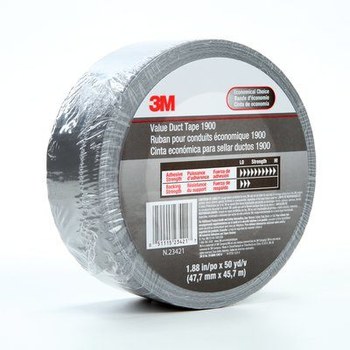 3M 1900 Silver Duct Tape - 1.88 in Width x 60 yd Length - 5.8 mil Thick - 97841