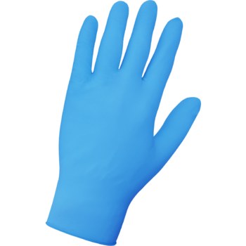Global Glove 705PFE Blue Large Powder Free Disposable Gloves - Industrial Grade - 9 in Length - Rough Finish - 3.5 mil Thick - 705PFE/LG