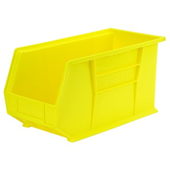 Picture of Akro-Mils 30265 Akrobin 60 lb Yellow Industrial Grade Polymer Hanging / Stacking Storage Bin (Main product image)