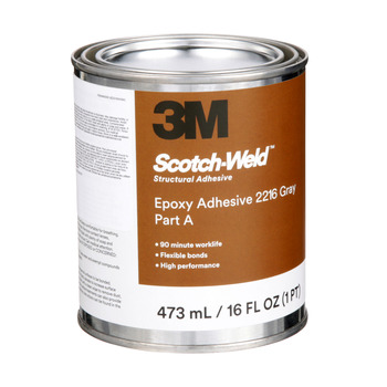 3M Scotch-Weld 2216 Gray Two-Part Epoxy Adhesive - Base & Accelerator (B/A) - 1 pt Kit - 20354
