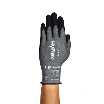 Picture of Ansell HyFlex Gray/Black 11 Intercept - Tungsten, HPPE, Nylon, Spandex Supported Cut-Resistant Gloves (Main product image)