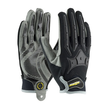 Picture of PIP Maximum Safety 120-4900 Black/Gray Large Nylon/Polyurethane/Spandex/Synthetic Leather Mechanic's Gloves (Main product image)