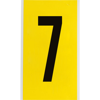 Picture of Brady 34 Series Black on Yellow Indoor Vinyl Cloth 34 Series 3470-7 Number Label (Main product image)