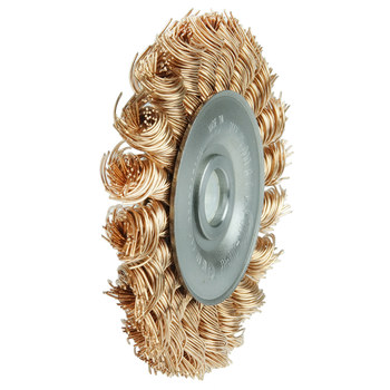Weiler 08271 Wheel Brush - 3 in Dia - Knotted - Standard Twist Bronze Bristle