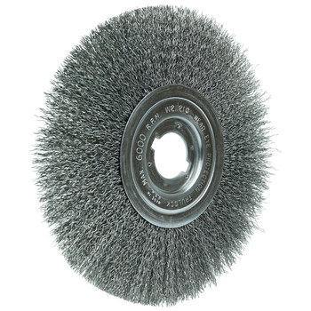 Weiler 01179 Wheel Brush - 8 in Dia - Crimped Steel Bristle