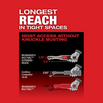 Milwaukee M12 FUEL Ratchet 2560-20 - M12 REDLITHIUM Battery - 660 in/lb Max