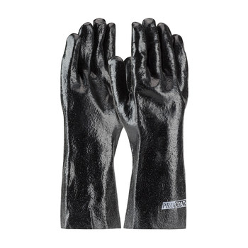 Picture of PIP ProCoat 58-8040R Black Universal PVC Supported Chemical-Resistant Gloves (Main product image)