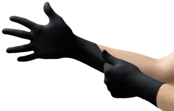 Picture of Microflex Midknight MK-296 Black Medium Nitrile Powder Free Disposable Gloves (Main product image)