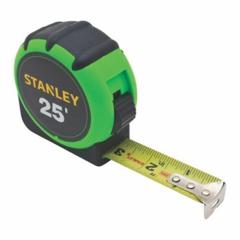 Stanley 25 ft Hi-Vis Tape Rule - 1 in Width - 03056