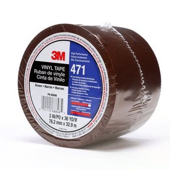 3M 471 Brown Marking Tape - 3 in Width x 36 yd Length - 5.2 mil Thick - 68848