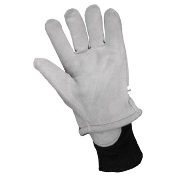 Global Glove 2800F Gray/White Large Split Cowhide Cold Condition Gloves - Cold Keep Insulation - 2800F/LG