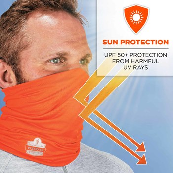 Ergodyne Chill-Its 6487 Orange Neck Gaiter Multi-Band - 720476-42128