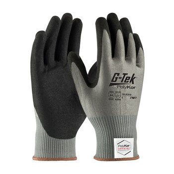 PIP G-Tek PolyKor Xrystal 16-X310 Gray Small Cut-Resistant Gloves - ANSI A4 Cut Resistance - Nitrile Palm & Fingers Coating - 16-X310/S