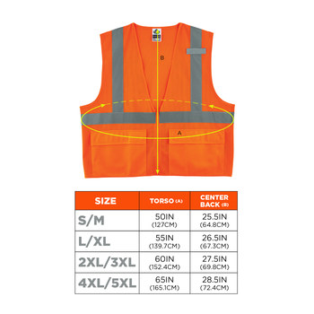 Ergodyne Glowear High-Visibility Vest 8220Z 21115 - Size Large/XL - High-Visibility Orange