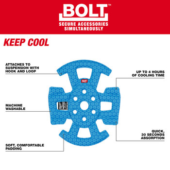 Milwaukee BOLT Safety Helmet Cooling Liner 48-73-4544 - Blue - 73972